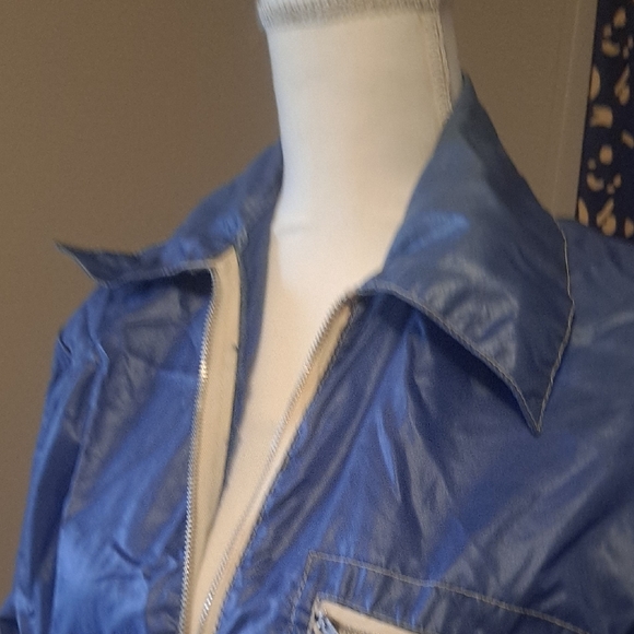 Men's 1970s Blue Nylon Jacket - Picture 4 of 7